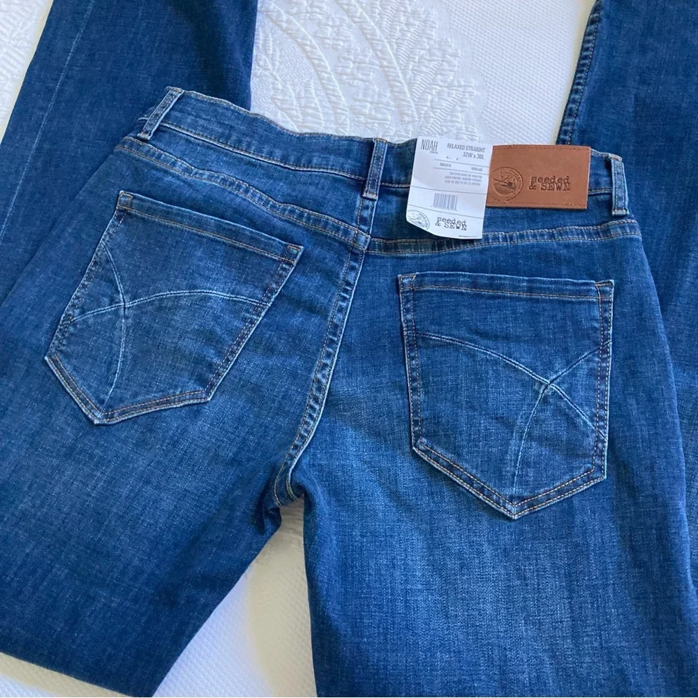 NWT Seeded & Sewn men’s Noah jeans size 32 x 36 relaxed straight